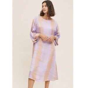 NORBLACK NORWHITE Tie Dye Watercolor Midi Dress XS Anthropologie